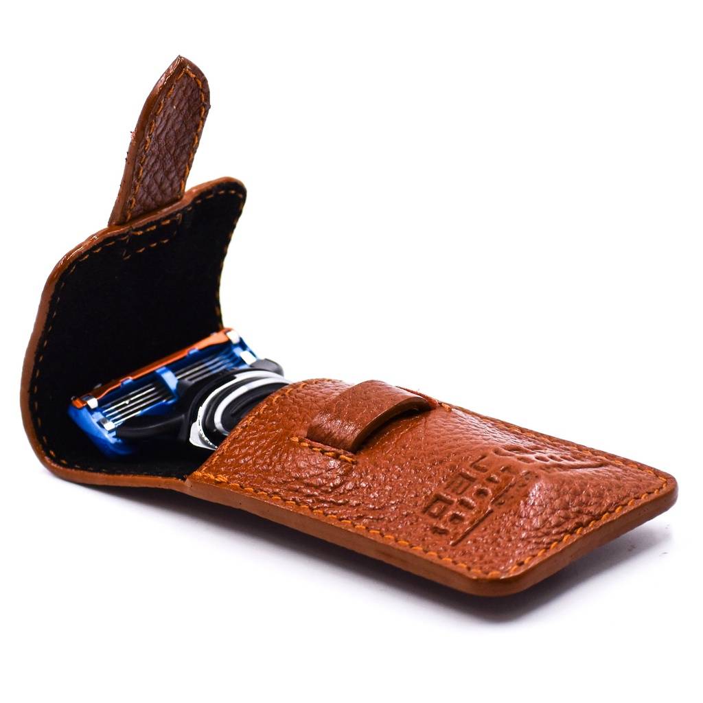 Parker Gillette Fusion Travel Razor with Genuine Leather Case