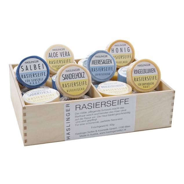 Haslinger Shaving Soap Austria 6g (Aloe Vera, Calendula, Sandalwood, Honey, Sheeps Milk
