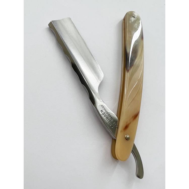 Ralf Aust 6/8 Carbon Steel French Point Horn Handle Straight Razor Made