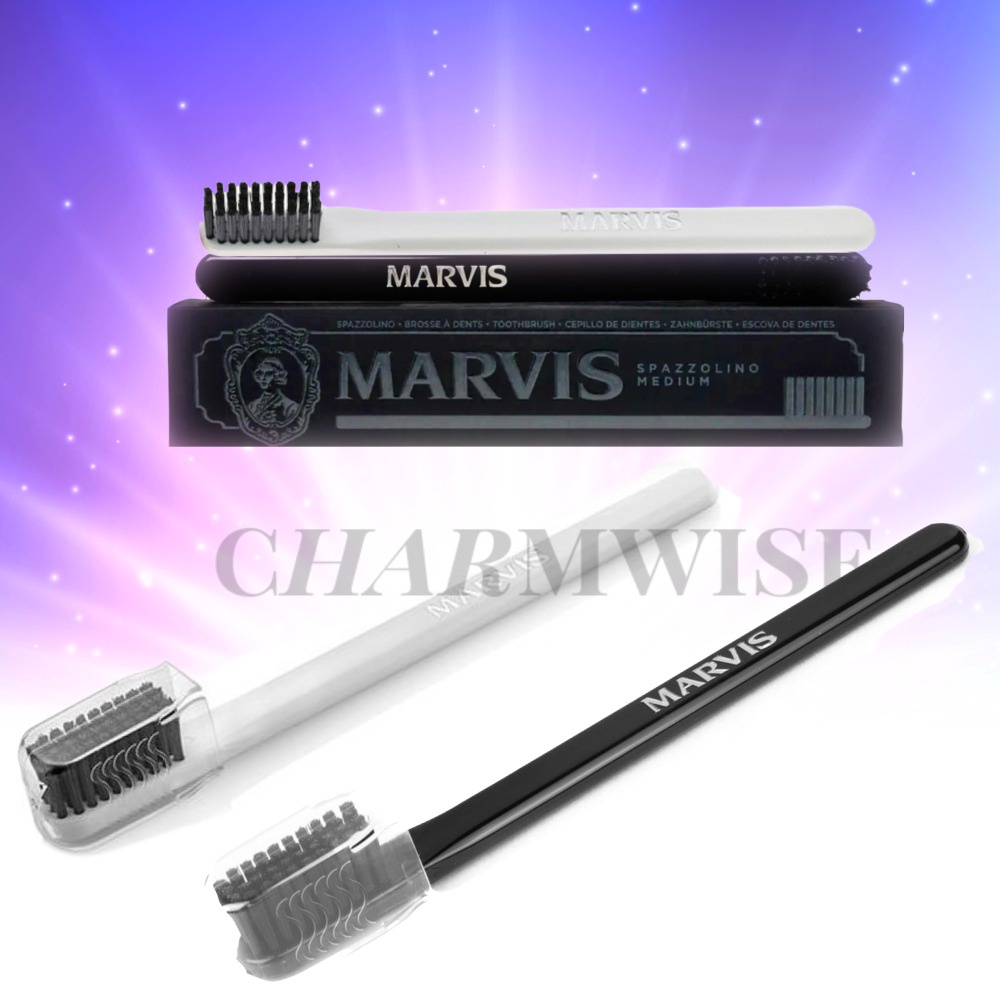 Marvis Toothbrush Black Medium Tynex Bristle Brush Made in Italy