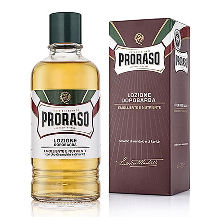 Proraso Red Aftershave Lotion for Coarse Beard Sandalwood & Shea Butter